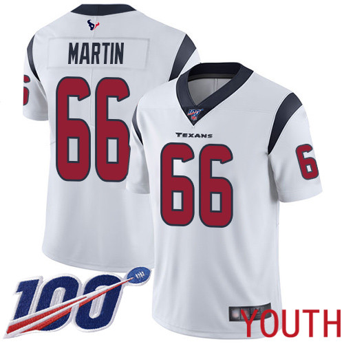 Houston Texans Limited White Youth Nick Martin Road Jersey NFL Football #66 100th Season Vapor Untouchable->youth nfl jersey->Youth Jersey